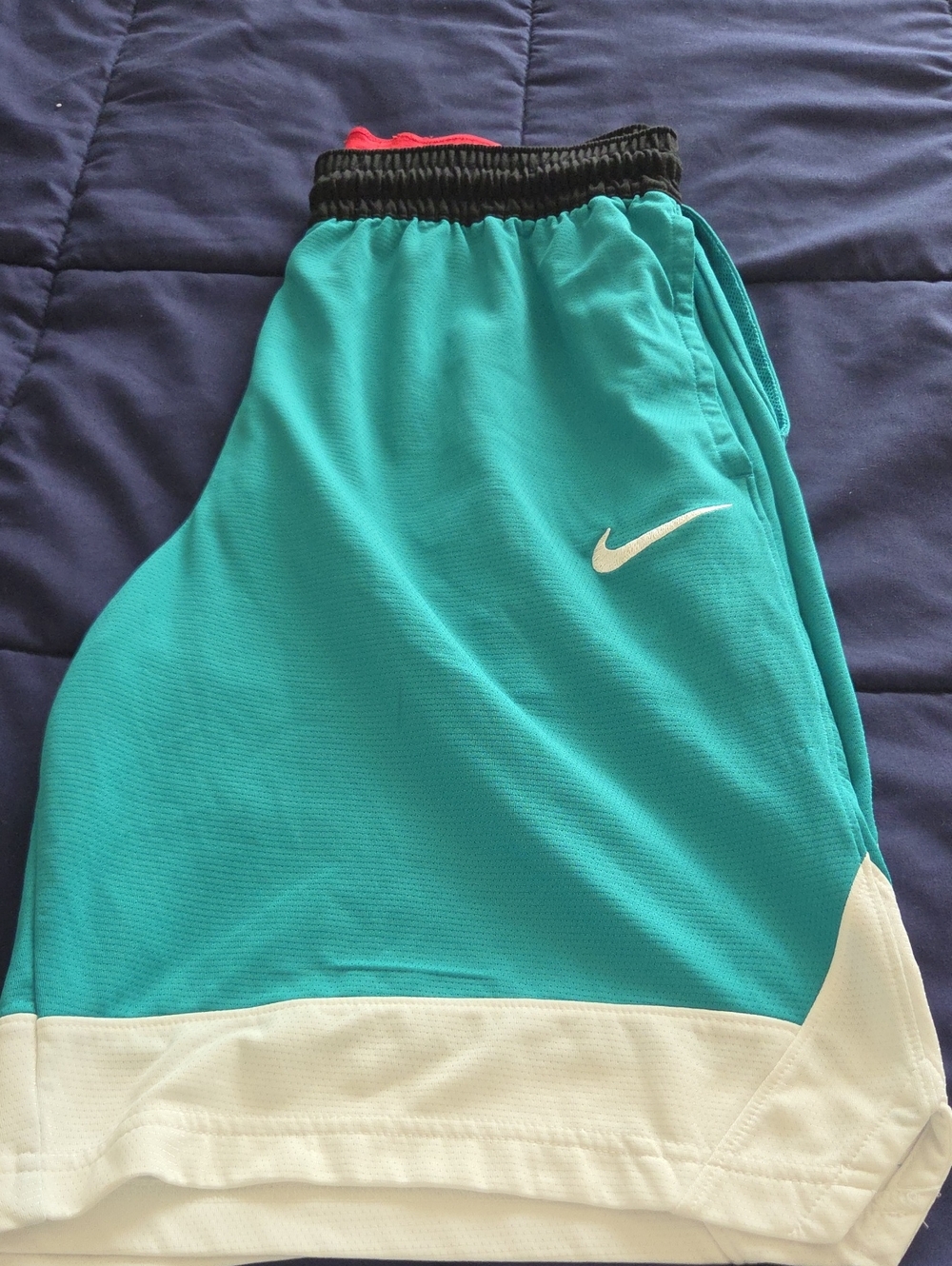 Nike Teal and White Kids Athletic Shorts